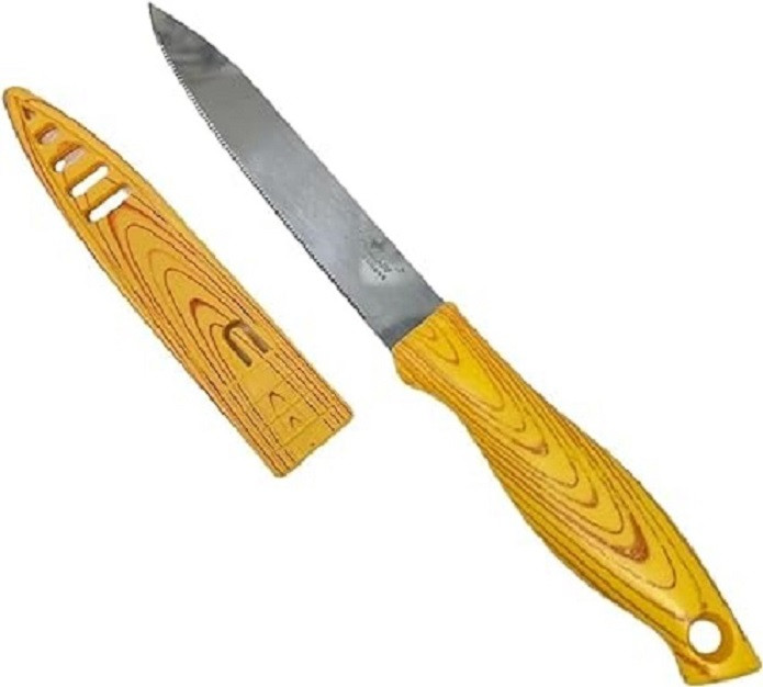 Kitchen Knife  Premium Chefs Knife with Elegant Wooden Handle and Protective Sheath Rust Brown